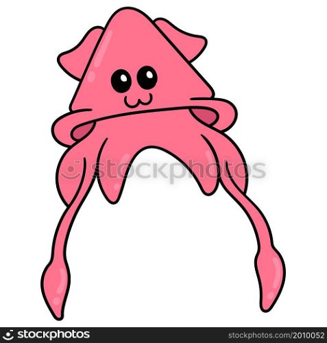 cute pink faced octopus with long tentacles