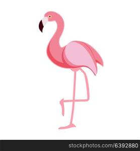 Cute Pink Flamingo Icon Vector Illustration EPS10. Cute Pink Flamingo Icon Vector Illustration