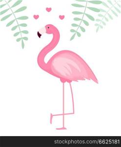 Cute Pink Flamingo Icon Vector Illustration EPS10. Cute Pink Flamingo Icon Vector Illustration