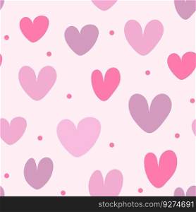 Cute Pink Hearts Seamless Pattern. Vector Background for Little Princess. Love Style for Print on Textile, Wrapping Paper, Web Design and Social Media. Pink Print for Baby Girl.. Cute Pink Distorted Hearts Seamless Pattern. Vector Background for Little Princess. Cartoon Love Style for Print on Textile, Wrapping Paper. Pink Print for Baby.