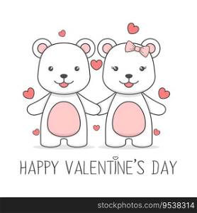 Cute Polar Bear Couple Valentines Day
