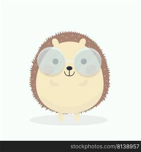 Cute porcupine cartoon vector illustration on pastel background. . Cute porcupine cartoon vector illustration