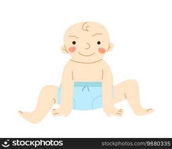 cute portrait of a child sitting on the floor funny pose. Vector illustration isolated. Funny adorable small boy.. cute portrait of a child boy sitting funny pose