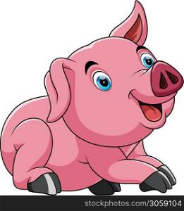 cute pretty pig cartoon