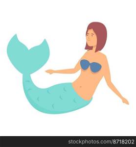 Cute princess icon cartoon vector. Sea mermaid. Fairy girl. Cute princess icon cartoon vector. Sea mermaid