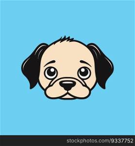 cute pug avatar with blue background