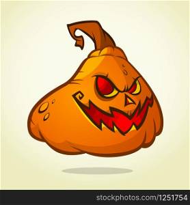 Cute pumpkin head. Cartoon Halloween vector illustration isolated