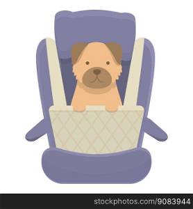 Cute puppy travel icon cartoon vector. Pet vehicle. Dog seat. Cute puppy travel icon cartoon vector. Pet vehicle