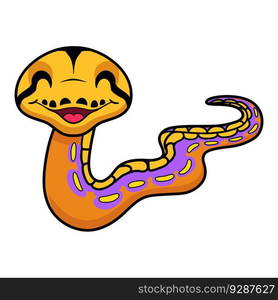 Cute tiger reticulatus python cartoon — Stockphotos.com