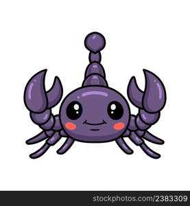 Cute purple scorpion cartoon character