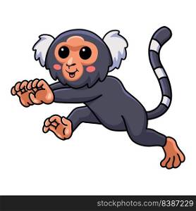 Cute pygmy marmoset monkey cartoon running