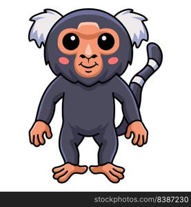 Cute pygmy marmoset monkey cartoon standing