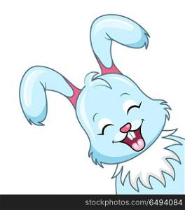 Cute Rabbit Cartoon, Smiling Bunny Isolated on White Background. Cute Rabbit Cartoon, Smiling Bunny Isolated on White Background - Illustration Vector