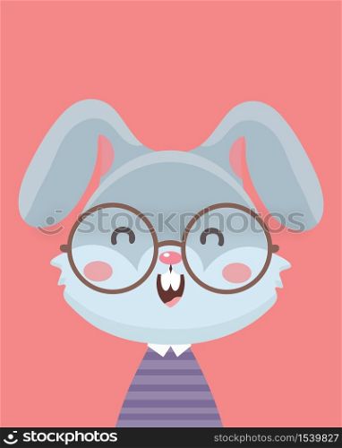 Cute rabbit.Childish print for nursery,kids apparel,poster,postcard.. Cute rabbit.