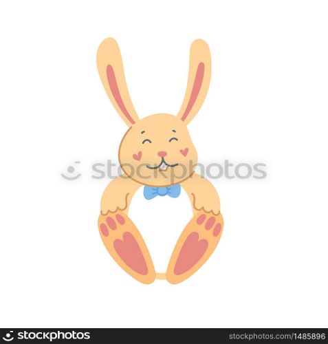 Cute rabbit. Easter cartoon bunny white background. Flat style vector illustration.. Cute rabbit. Easter cartoon bunny white background. Flat style vector illustration