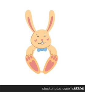 Cute rabbit. Easter cartoon bunny white background. Flat style vector illustration.. Cute rabbit. Easter cartoon bunny white background. Flat style vector illustration