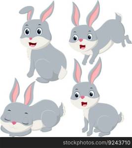 Cute rabbit set cartoon
