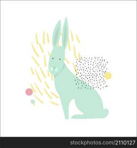 Cute rabbit. Vector illustration.