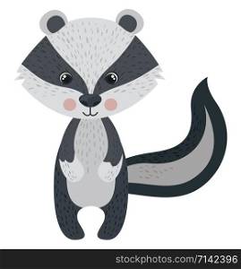 Cute racoon, illustration, vector on white background.