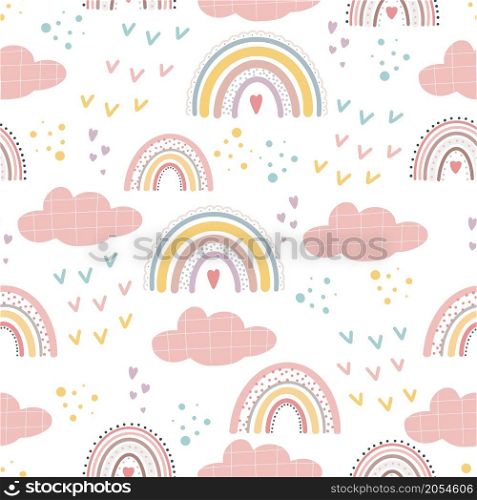 Cute rainbow patterns Creative childish print for fabric, wrapping, textile, wallpaper, apparel.. Cute rainbow seamless patterns. Creative childish print for fabric, wrapping, textile, wallpaper, apparel.