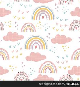 Cute rainbow patterns Creative childish print for fabric, wrapping, textile, wallpaper, apparel.. Cute rainbow seamless patterns. Creative childish print for fabric, wrapping, textile, wallpaper, apparel.
