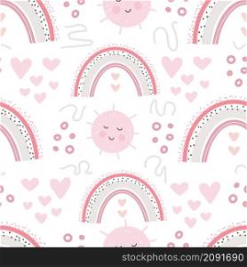Cute rainbow seamless patterns Creative childish print for fabric, wrapping, textile, wallpaper, apparel.. Cute rainbow seamless patterns. Creative childish print for fabric, wrapping, textile, wallpaper, apparel.