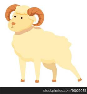 Cute ram icon cartoon vector. Sheep head. Nature mascot. Cute ram icon cartoon vector. Sheep head