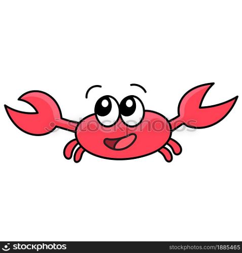 cute red crab doodle kawaii. doodle icon image. cartoon caharacter cute doodle draw