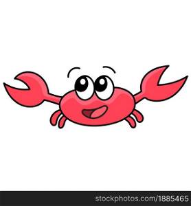 cute red crab doodle kawaii. doodle icon image. cartoon caharacter cute doodle draw