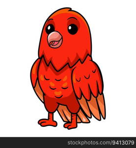 Cute red factor canary cartoon