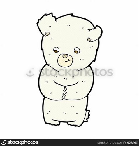 cute retro comic book style cartoon polar bear