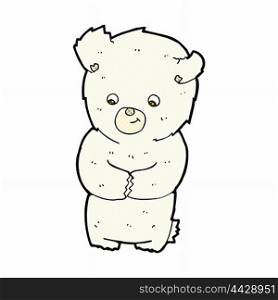 cute retro comic book style cartoon polar bear