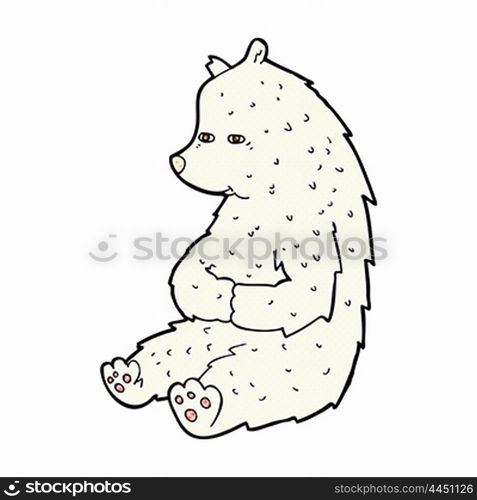 cute retro comic book style cartoon polar bear