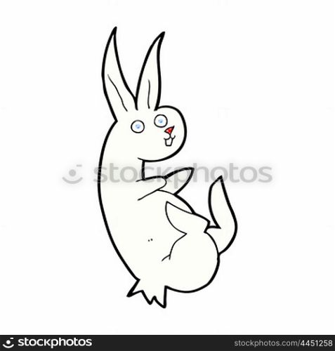 cute retro comic book style cartoon rabbit