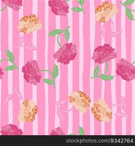 Cute retro flower seamless pattern. Hand drawn floral endless background. Stylized design for fabric, textile print, wrapping, cover. Vector illustration. Cute retro flower seamless pattern. Hand drawn floral endless background.