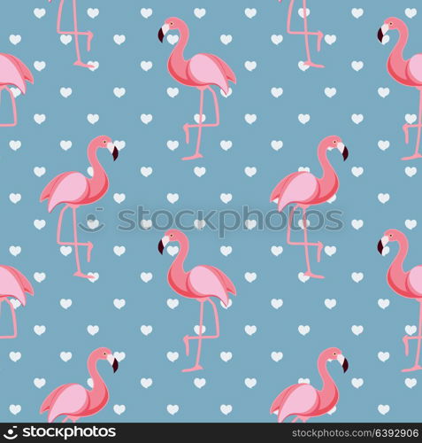 Cute Retro Seamless Flamingo Pattern Background Vector Illustration EPS10. Cute Retro Seamless Flamingo Pattern Background Vector Illustration