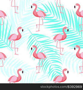 Cute Retro Seamless Flamingo Pattern Background Vector Illustration EPS10. Cute Retro Seamless Flamingo Pattern Background Vector Illustration