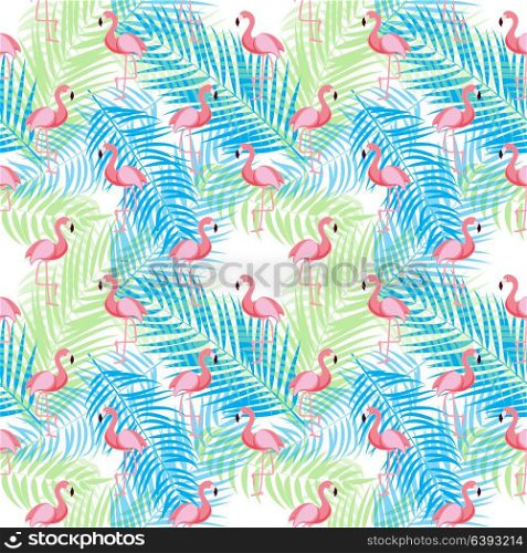 Cute Retro Seamless Flamingo Pattern Background Vector Illustration EPS10. Cute Retro Seamless Flamingo Pattern Background Vector Illustration