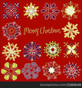 Cute Retro Snowflakes