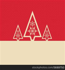 Cute retro styled Christmas tree background with polka dots