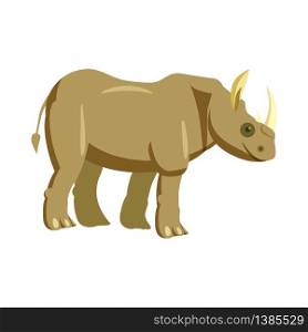 Cute rhinoceros, animal, trend cartoon style vector. Cute rhinoceros, animal, trend, cartoon style, vector, illustration, isolated on white background
