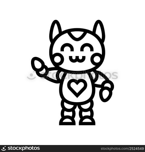 cute robot line icon vector. cute robot sign. isolated contour symbol black illustration. cute robot line icon vector illustration