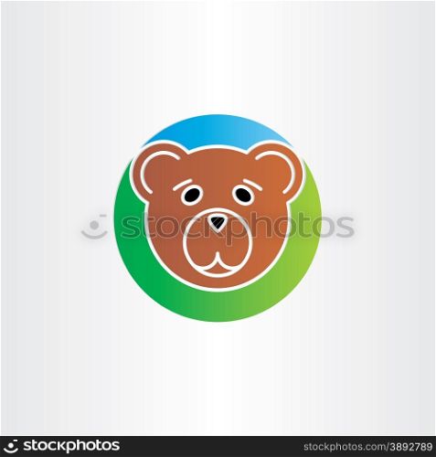 cute sad bear head icon design