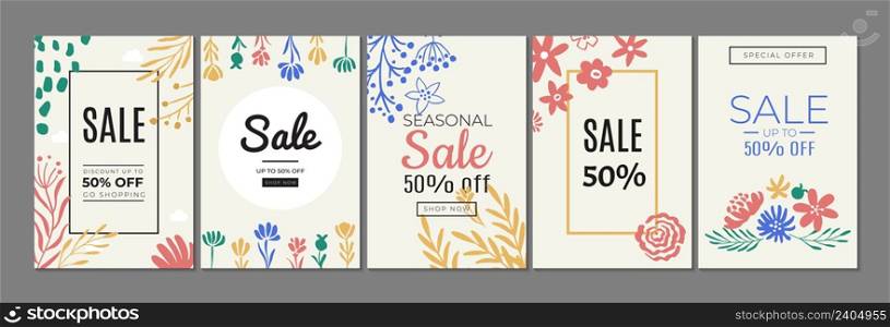 Cute sale banners. Abstract discount poster, colorful special prices vector templates. Illustration of discount price banner collection. Cute sale banners. Abstract discount poster, colorful special prices vector templates