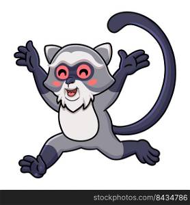 Cute samango monkey cartoon running