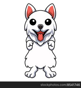 Cute samoyed dog cartoon standing