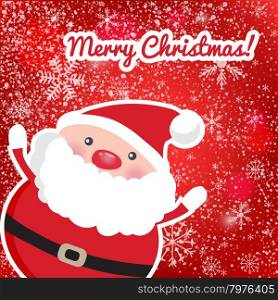 Cute Santa Claus icon on brown background.. Cute Santa Claus icon on brown background. Christmas card