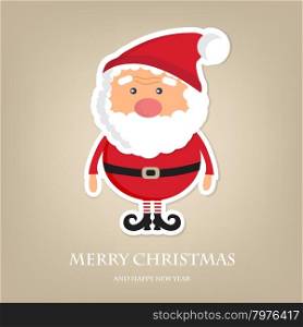 Cute Santa Claus icon on brown background.. Cute Santa Claus icon on brown background. Christmas card