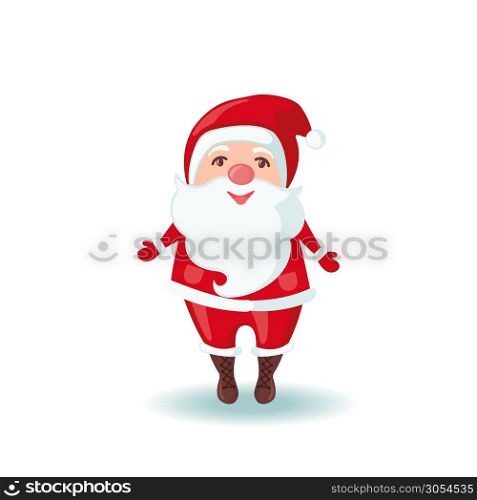 Cute Santa Claus in flat style isolated on white background. Vector illustration. Cute Santa Claus in flat style.