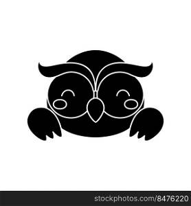 Cute Scandinavian owl head. Animal face for kids t-shirts, wear, nursery decoration, greeting cards, invitations, poster, house interior. Vector stock illustration